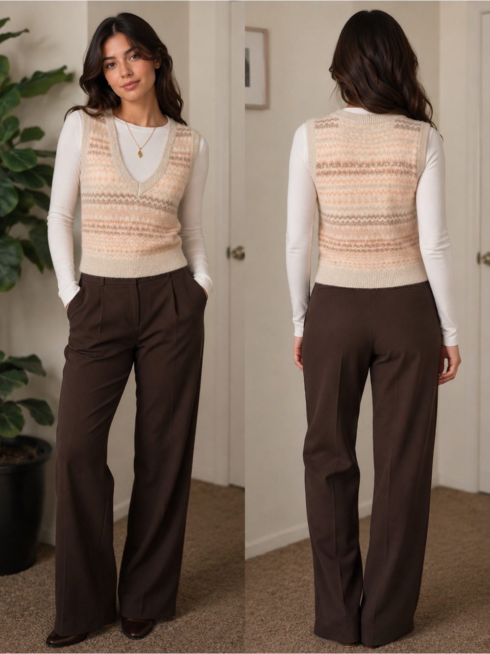 Heartloom Marled Taupe & Cream Crewneck Sweater